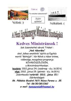 Egyh&aacute;zmegyei Ministr&aacute;ns T&aacute;bor 2012.